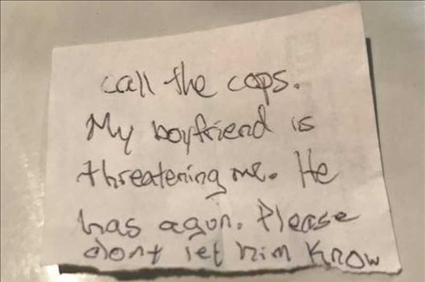 Battered Woman Slips Note To Dog's Vet About Armed Boyfriend, Police Say